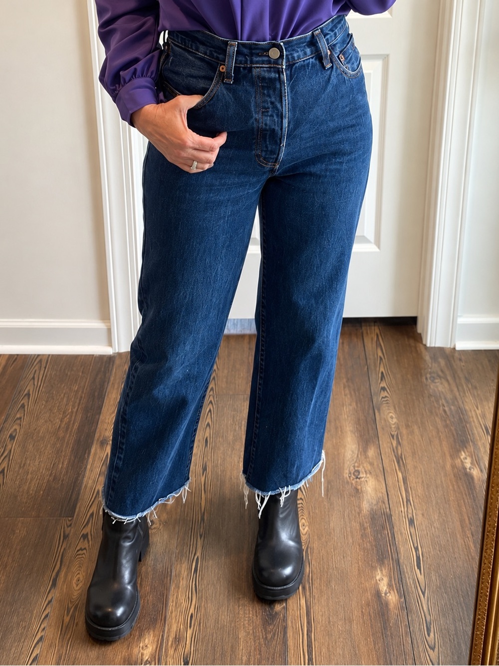 Levi's JEANS high rise rib cage 100% cotton straight leg premium denim size 29